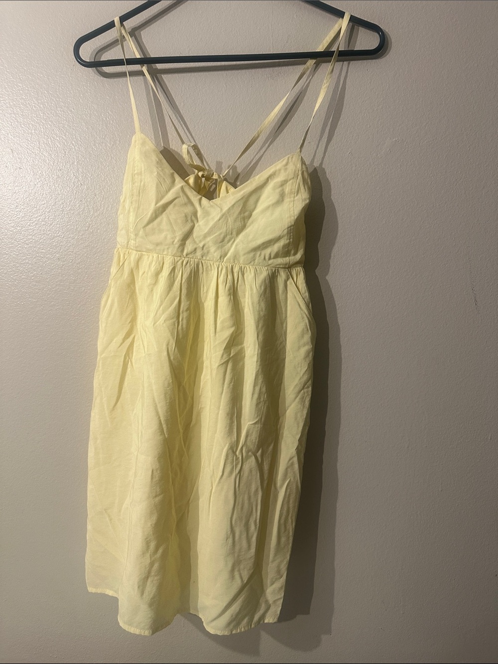 American eagle Light Yellow Spaghetti Strap Sundress Sz XS